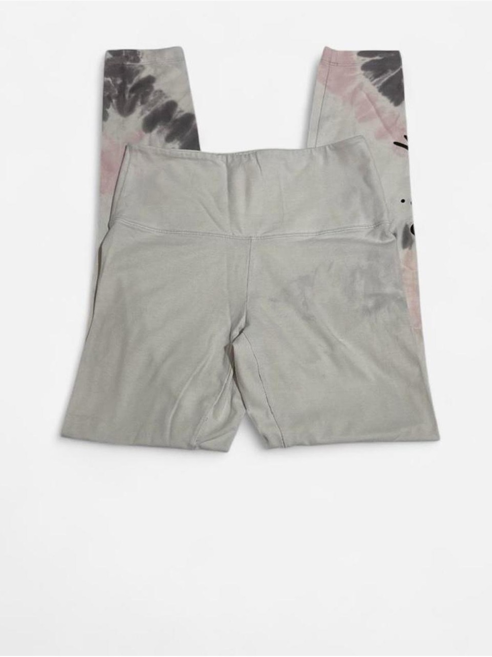 PINK Victoria's Secret Gray Leggings with Pink & Black Tie-Dye Accents